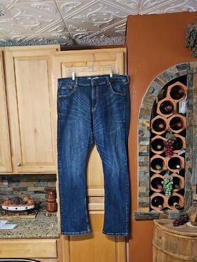 Wrangler Retro Slim Boot Cut Jeans Distressed Blue